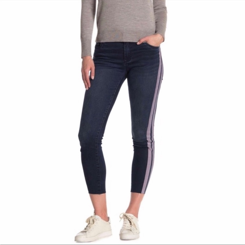 NWT Kut From The Cloth Connie Ankle Skinny Jeans with Double Purple Stripe, 00